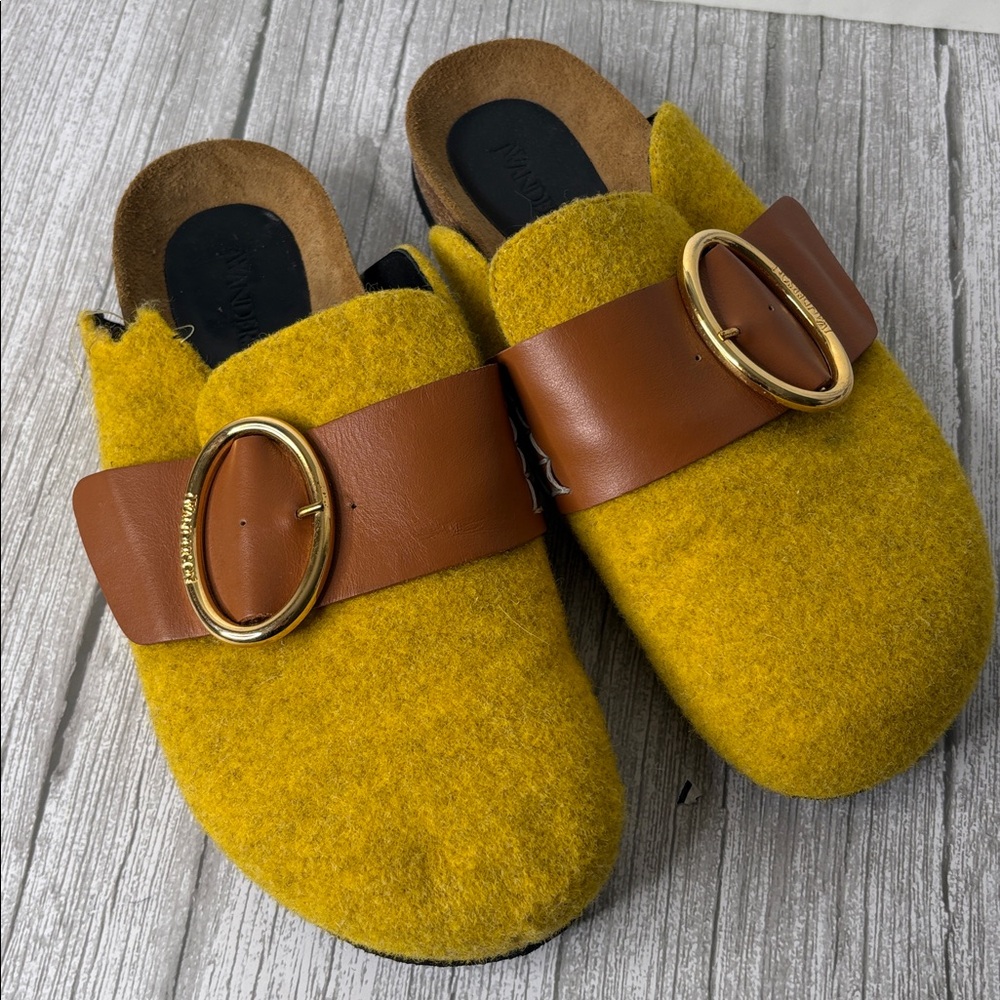 JW Anderson Buckle Felt & Leather Mule